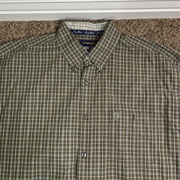 Wrangler George Straight Shirt Mens Sz XL Tattersall Check Western Cowboy Rodeo - Picture 2 of 15